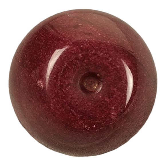 Vintage Red Apple Paperweight Brass Stem - Picture 4 of 4